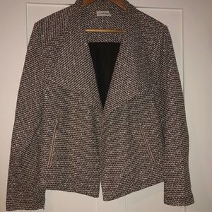 Calvin Klein Black/Pink/White Tweed Jacket - Large